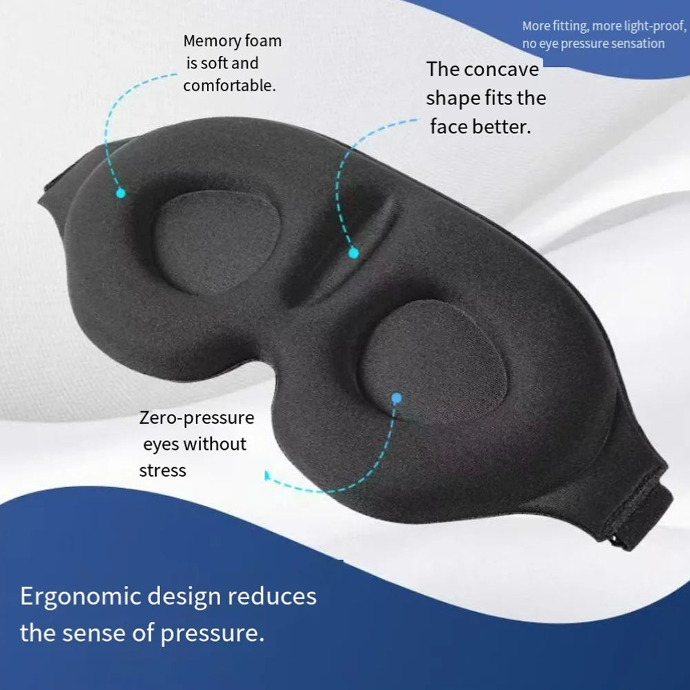 3D Eye Mask Sleeping Contoured Cup Breathable Blindfold Concave Molded Night Sleep Mask Block Out Light