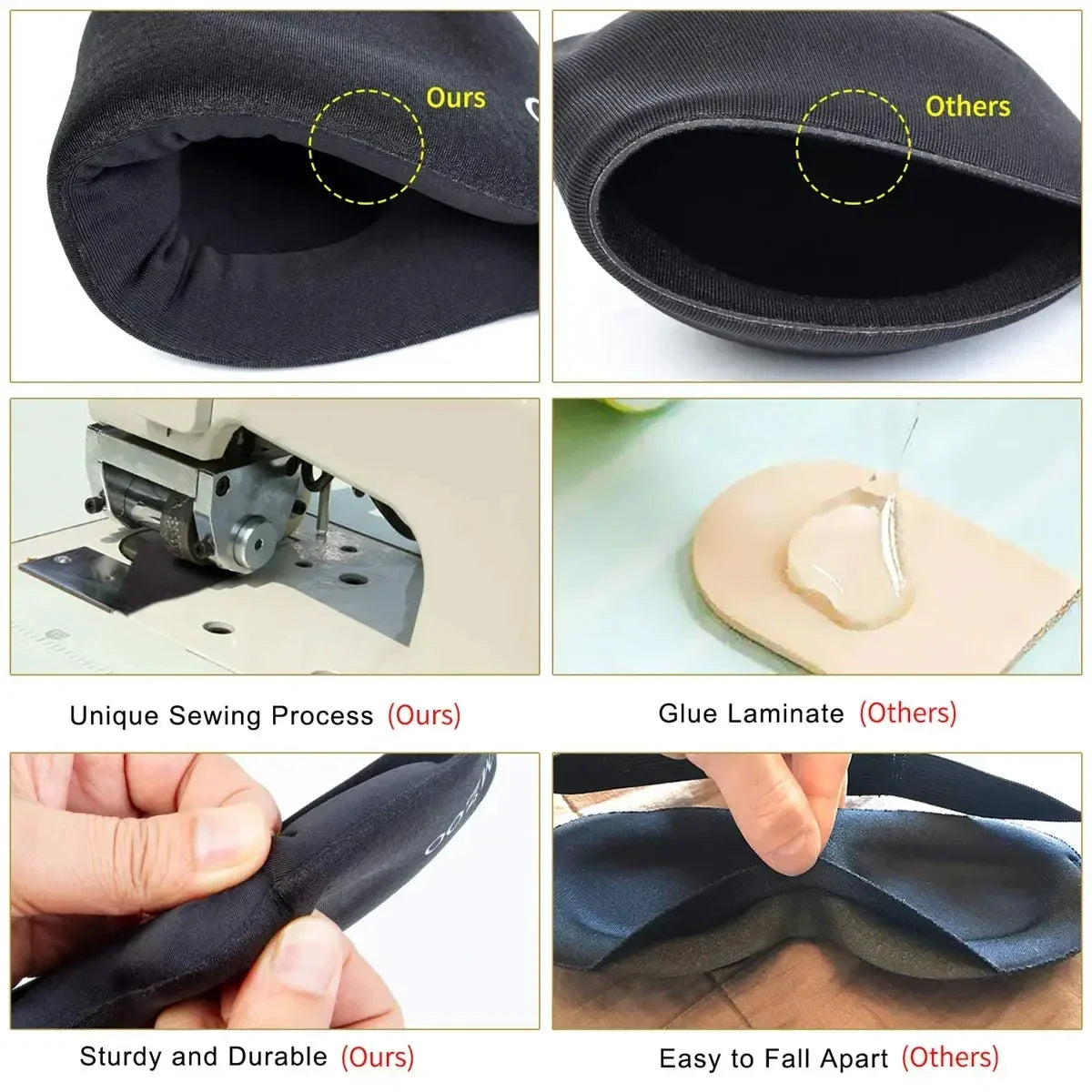 3D Eye Mask Sleeping Contoured Cup Breathable Blindfold Concave Molded Night Sleep Mask Block Out Light