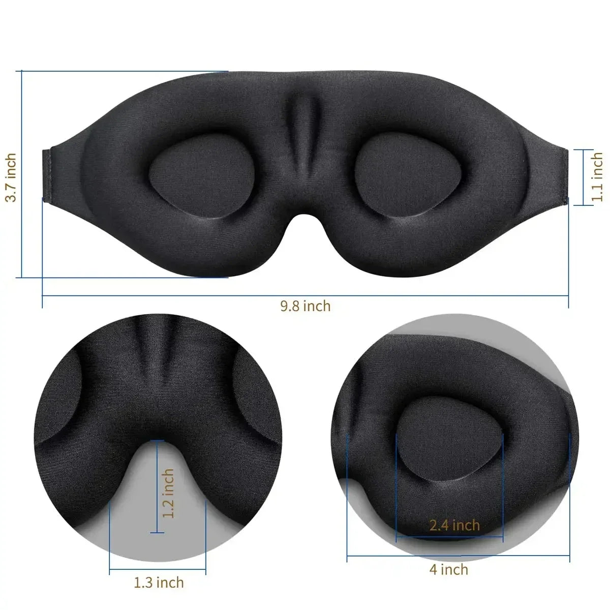 3D Eye Mask Sleeping Contoured Cup Breathable Blindfold Concave Molded Night Sleep Mask Block Out Light